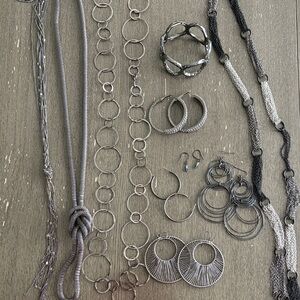 Bundle of pewter gray jewelry